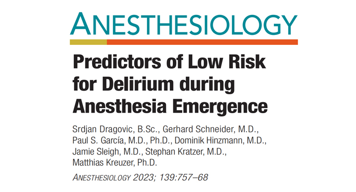 文(wén)獻速遞 | 麻醉蘇醒期谵妄低(dī)風(fēng)險的(de)預測因素
